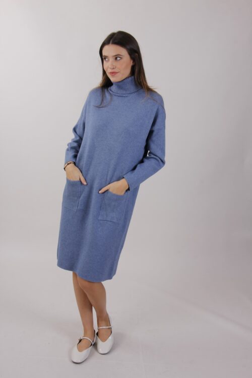 ABITO A COLLO ALTO CON TASCHE LATERALI