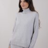 MAGLIA A COLLO ALTO A COSTINE - Grey, TU