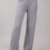 PANTALONI IN MAGLIA A COSTE CON VITA ELASTICA - Grey, TU