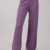 PANTALONI IN MAGLIA A COSTE CON VITA ELASTICA - Lavanda, TU