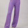 PANTALONI IN MAGLIA A COSTE CON VITA ELASTICA - Lilac, TU