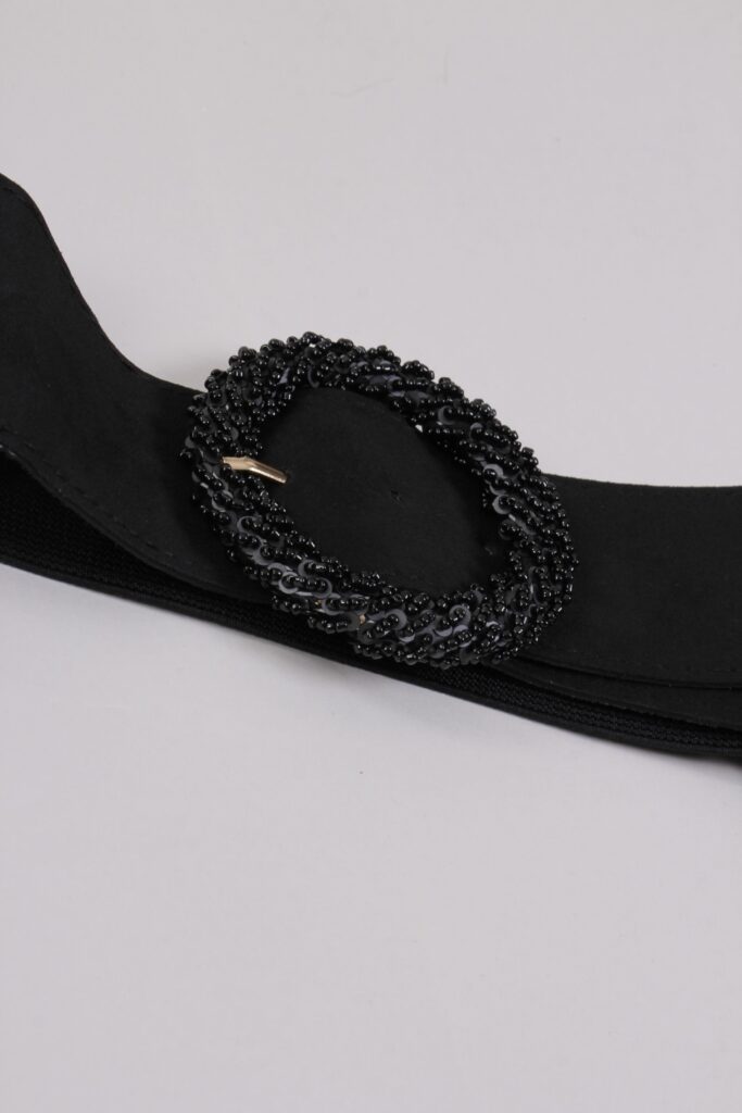 CINTURA CON FIBBIA ROTONDA E STRASS 