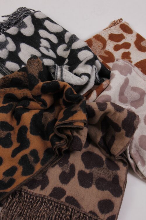 Alternative view of SCIARPA LEOPARDATA CON FRANGE