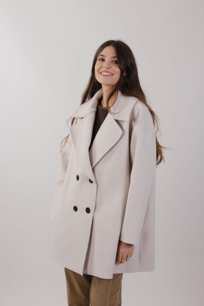 CAPPOTTO DOPPIOPETTO IN MISTO VISCOSA 