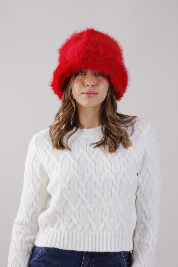 CAPPELLO A SECCHIELLO EFFETTO PELLICCIA 