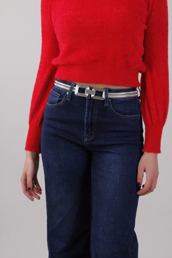 CINTURA DOPPIA FIBBIA IN METALLO 