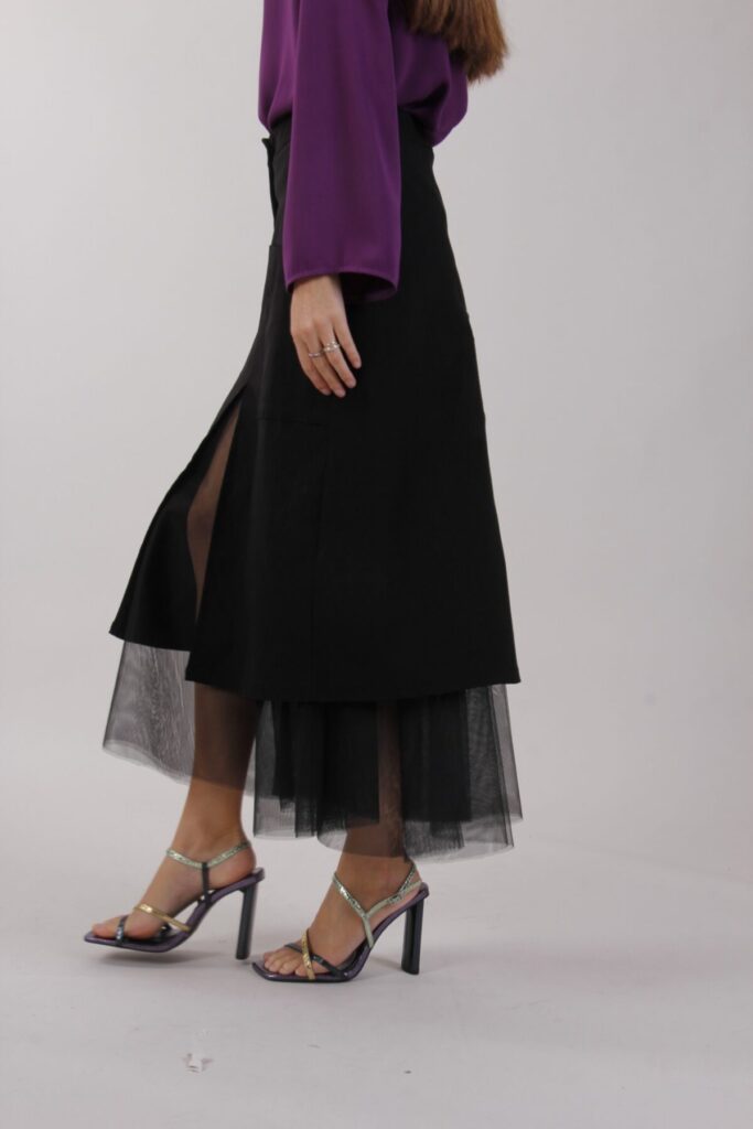 GONNA CON SOTTOVESTE IN TULLE 