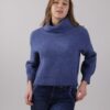 MAGLIONE OVERSIZE A COLLO ALTO - Azzurro polvere, TU