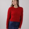 MAGLIONCINO A TRECCE CON PAILLETTES - Rosso, TU