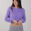 MAGLIA CROP EFFETTO PELO - Lilac, TU