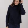 MAGLIONE A COLLO ALTO CON FRANGE - Blue, TU