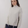 MAGLIONE A COLLO ALTO CON FRANGE - Chalk, TU