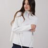 MAGLIONE A COLLO ALTO CON FRANGE - Cream, TU