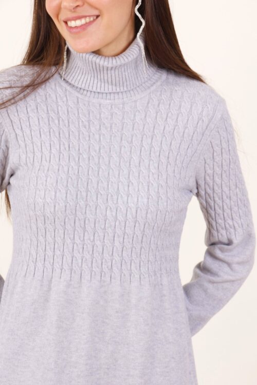 Alternative view of VESTITO IN MAGLIA A COLLO ALTO CON MINI TRECCE