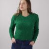 MAGLIONCINO A TRECCE CON PAILLETTES - Verde bandiera, TU