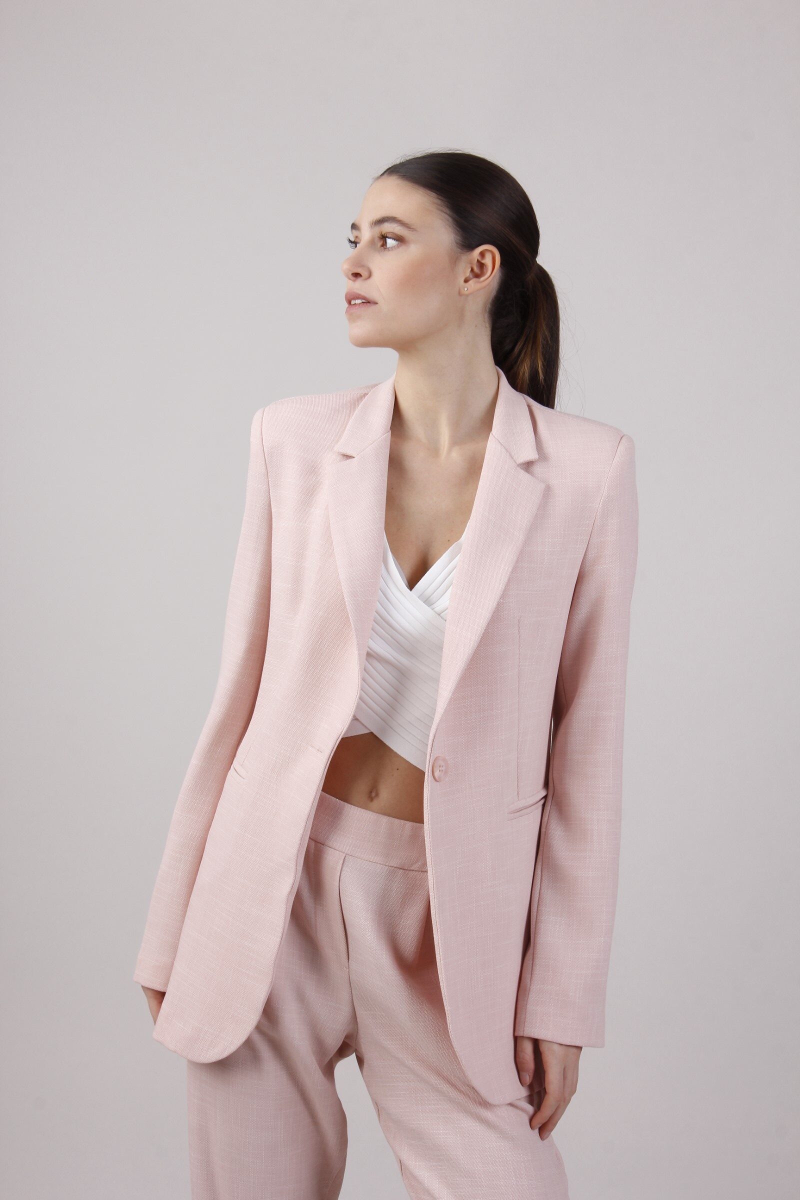 AS50823-80_ROSA GIACCA MONOPETTO DA COMPLETO - Τριαντάφυλλο, M