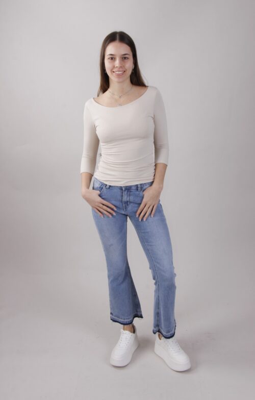 Alternative view of MAGLIA MANICA 3/4 IN COTONE ADERENTE