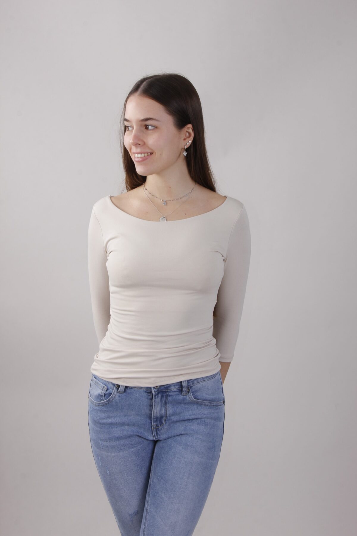 MAGLIA MANICA 3/4 IN COTONE ADERENTE