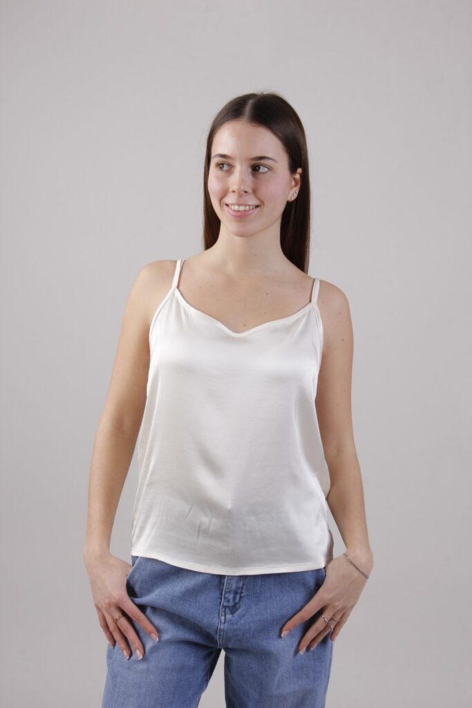 CANOTTA CON SPALLINE REGOLABILI IN VISCOSA 