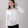 BLUSA A MANICHE LUNGHE IN VISCOSA - White, L