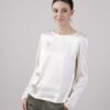 BLUSA A MANICHE LUNGHE IN VISCOSA - Burro, L