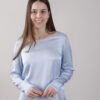 BLUSA A MANICHE LUNGHE IN VISCOSA - Sky blue, L