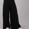 PANTALONE A PALAZZO IN COTONE CON TASCHE LATERALI - Nero, TU