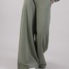 PANTALONE A PALAZZO IN COTONE CON TASCHE LATERALI - Salvia, TU