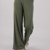 PANTALONE PALAZZO IN VISCOSA - Military Olive, TU