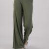 PANTALONE PALAZZO IN VISCOSA - Military Olive, TU