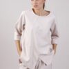 MAGLIA PUNTO MILANO CON TASCA LATERALE E PICCOLO SPACCO SUL DAVANTI - Gesso, S
