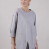 MAGLIA PUNTO MILANO CON TASCA LATERALE E PICCOLO SPACCO SUL DAVANTI - Grigio, S