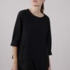MAGLIA PUNTO MILANO CON TASCA LATERALE E PICCOLO SPACCO SUL DAVANTI - Nero, S