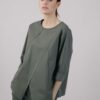 MAGLIA PUNTO MILANO CON TASCA LATERALE E PICCOLO SPACCO SUL DAVANTI - Verde militare, S
