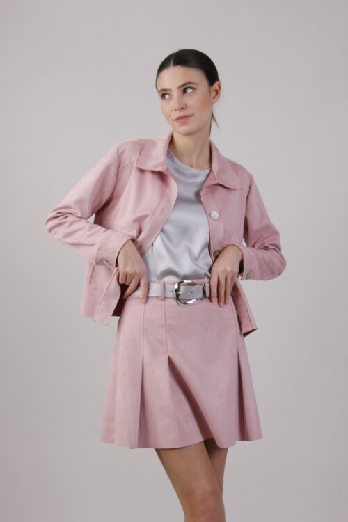 Alternative view of MINIGONNA SCAMOCIATA A PIEGHE