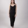 ABITO SATIN CON SCOLLO A CASCATA - Black, M