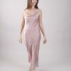 ABITO SATIN CON SCOLLO A CASCATA - Rose, M