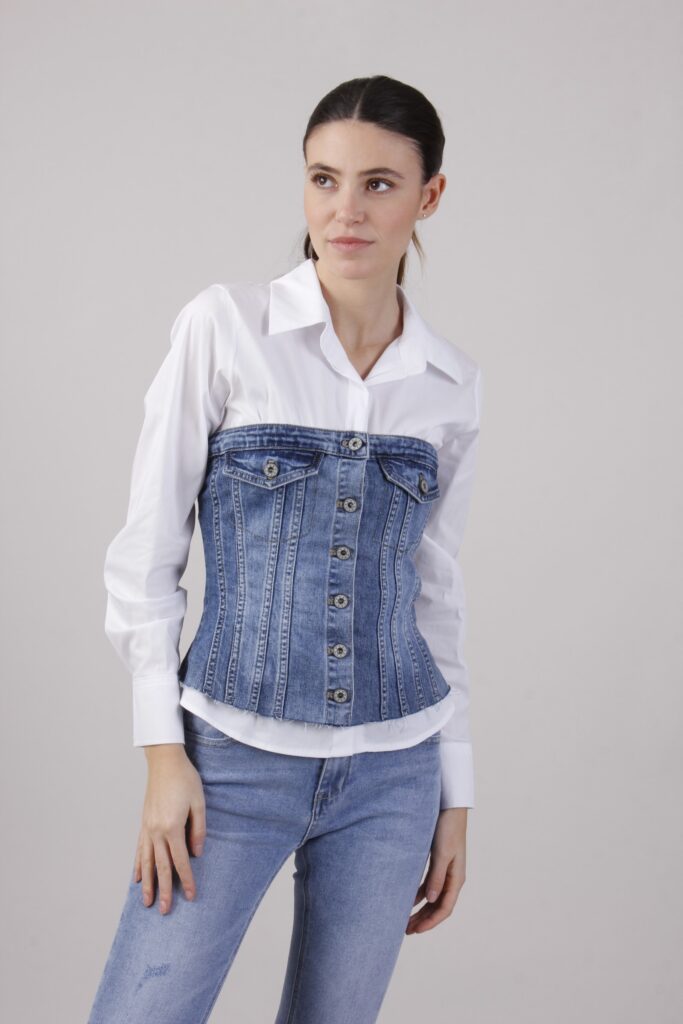TOP DI JEANS SENZA SPALLINE 