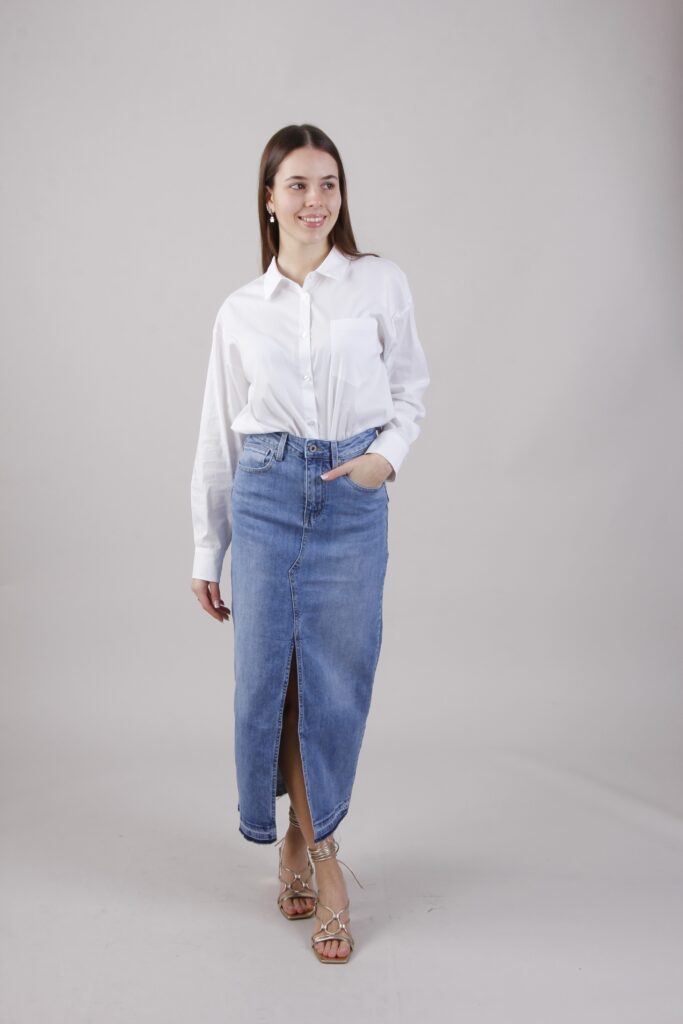 GONNA DI JEANS CON SPACCO SUL DAVANTI 