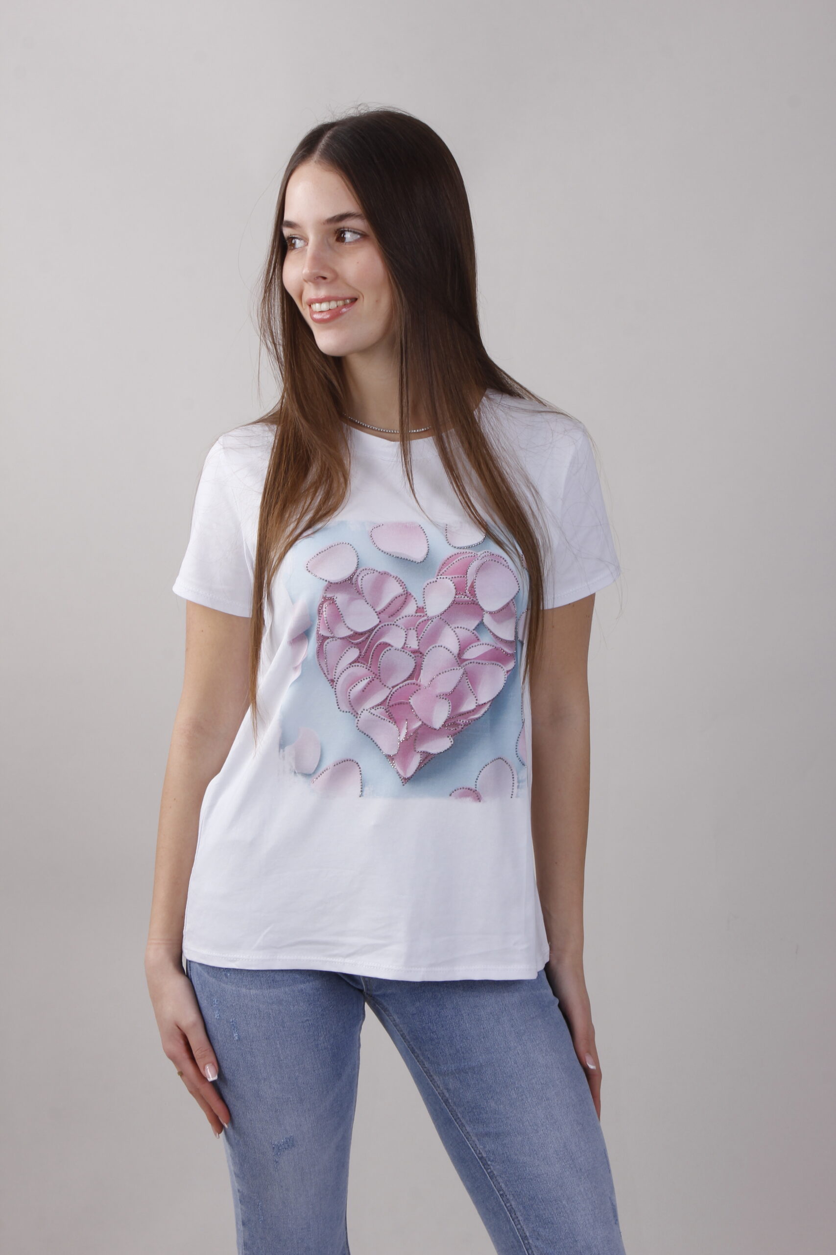 S17559C-80_FANTASIA-ROSA T-SHIRT FANTASIA A CUORI - Rosa Fantasie, TU