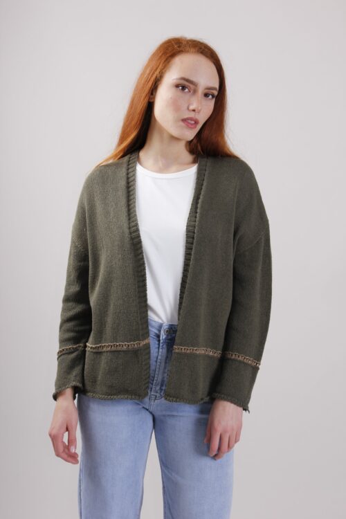 CARDIGAN IN MAGLIA CON DETTAGLI IN LUREX