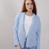 CARDIGAN IN MAGLIA CON DETTAGLI IN LUREX - Sky blue, TU