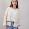CARDIGAN IN MAGLIA CON DETTAGLI IN LUREX - Chalk, TU