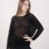 MAGLIA TRAFORATA IN COTONE - Nero, TU