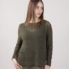 MAGLIA TRAFORATA IN COTONE - Verde militare, TU