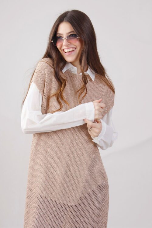 Alternative view of ABITO LUNGO TRAFORATO IN LUREX