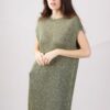 ABITO LUNGO TRAFORATO IN LUREX - Military Olive, TU