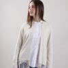 CARDIGAN CON FRANGE - Gesso, TU