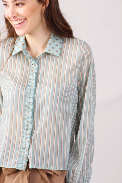 Alternative view of CAMICIA FANTASIA A RIGHE CON ROUCHES