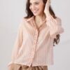 CAMICIA FANTASIA A RIGHE CON ROUCHES - Pesca, M
